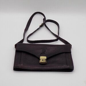 Firenze Crossbody Bag Leather Adjustable Strap Made in Italy Brown